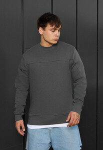 Фото - Однотонний темно-сірий світшот Staff dark gray basic - Men box