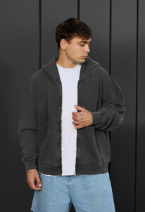 Фото - Чоловіче худі на замку Staff va dark gray2 oversize - Men box
