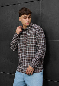 Фото - Повседневная рубашка в клетку Staff ed dark gray2 - Men box