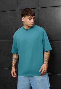 Фото - Яскрава оверсайз футболка Staff turquoise oversize - Men box