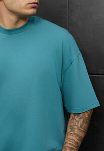 Фото - Яскрава оверсайз футболка Staff turquoise oversize - Men box