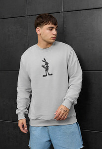 Фото - Сірий світшот із мультяшним принтом Staff bunny - Men box
