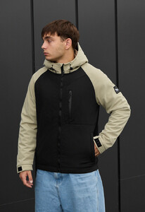 Фото - Универсальная осенняя куртка soft shell Staff re black & light olive - Men box