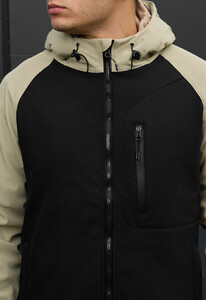 Фото - Универсальная осенняя куртка soft shell Staff re black & light olive - Men box
