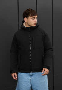 Фото - Однотонна чорна куртка Staff soft shell cu black - Men box