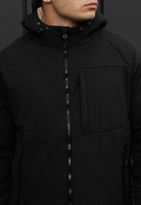 Фото - Однотонна чорна куртка Staff soft shell cu black - Men box