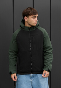 Фото - Двоколірна куртка для хлопців Staff soft shell cu black & khaki - Men box