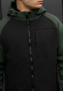 Фото - Двоколірна куртка для хлопців Staff soft shell cu black & khaki - Men box