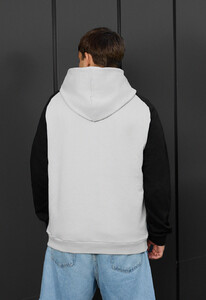 Фото - Двоколірне оверсайз худі Staff light gray & black oversize - Men box