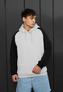 Фото - Двоколірне оверсайз худі Staff light gray & black oversize - Men box
