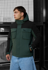 Фото - Мужская черно-зеленая куртка Staff quor black & khaki - Men box
