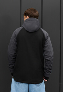 Фото - Черно-серая демисезонная куртка Staff bu soft shell dark gray & black - Men box