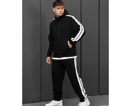 Фото - Черно-белый спортивный костюм Staff lampas zip black - Men box