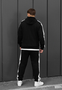 Фото - Черно-белый спортивный костюм Staff lampas zip black - Men box