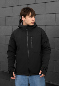 Фото - Універсальна чорна куртка Staff mei soft shell black - Men box