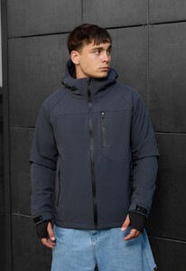 Фото - Темно-серая куртка Staff mei soft shell dark gray - Men box