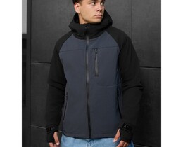 Фото - Демисезонная мужская куртка Staff mei soft shell dark gray & black - Men box