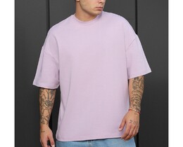 Фото - Чоловіча футболка однотонна лілова Staff lilac oversize - Men box