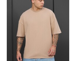 Фото - Стильна чоловіча оверсайз футболка Staff beige oversize - Men box