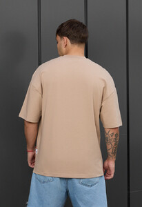 Фото - Стильна чоловіча оверсайз футболка Staff beige oversize - Men box