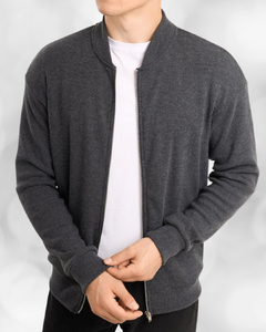 Фото - Мужской джемпер на молнии Pobedov Moon тёмно-серый - Men box