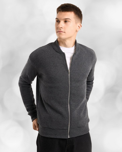 Фото - Мужской джемпер на молнии Pobedov Moon тёмно-серый - Men box