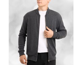 Фото - Чоловічий джемпер на блискавці Pobedov Moon темно-сірий - Men box