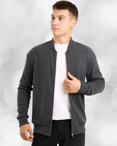 Фото - Мужской джемпер на молнии Pobedov Moon тёмно-серый - Men box