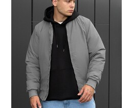 Фото - Однотонный бомбер серого цвета Staff jalt gray - Men box