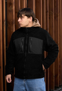 Фото - Однотонна хутряна куртка Staff zelm black - Men box