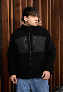 Фото - Однотонна хутряна куртка Staff zelm black - Men box