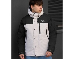 Фото - Чоловіча куртка демісезонна Staff tul light gray melange & black - Men box