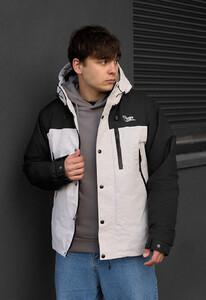 Фото - Чоловіча куртка демісезонна Staff tul light gray melange & black - Men box
