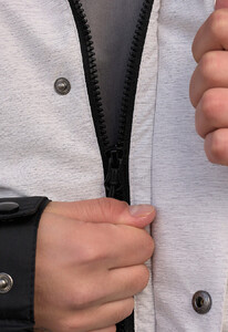 Фото - Чоловіча куртка демісезонна Staff tul light gray melange & black - Men box
