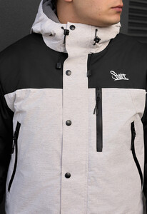 Фото - Чоловіча куртка демісезонна Staff tul light gray melange & black - Men box