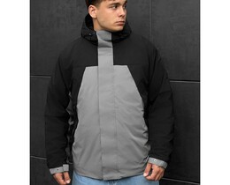 Фото - Черно-серая демисезонная куртка Staff skay gray & black - Men box
