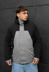 Фото - Черно-серая демисезонная куртка Staff skay gray & black - Men box