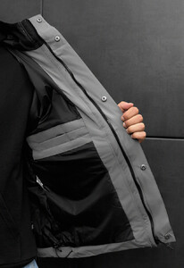 Фото - Черно-серая демисезонная куртка Staff skay gray & black - Men box