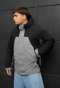 Фото - Черно-серая демисезонная куртка Staff skay gray & black - Men box