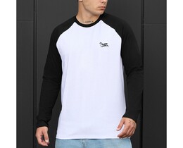 Фото - Мужской черно-белый лонгслив Staff white & black logo - Men box