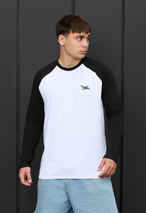Фото - Мужской черно-белый лонгслив Staff white & black logo - Men box