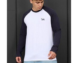 Фото - Молодежный хлопковый лонгслив Staff white & navy logo - Men box