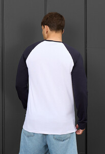 Фото - Молодежный хлопковый лонгслив Staff white & navy logo - Men box