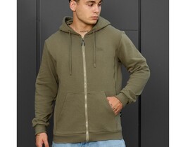 Фото - Однотонное худи цвета хаки Staff zip khaki logo - Men box