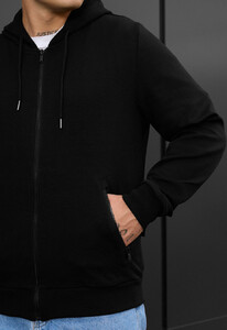Фото - Чорне чоловіче худі на замку Staff se black zip - Men box