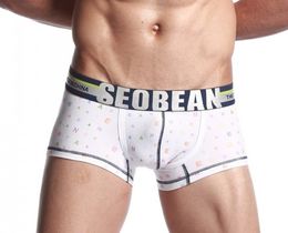 Фото - Боксери Seobean білого кольору з кольоровими буквами - Men box
