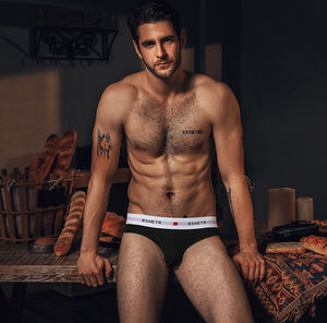 Фото - Мужские слипы Bshetr черного цвета с белой резинкой - Men box