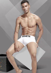 Фото - Боксерки Bshetr белого цвета с брендированной надписью - Men box