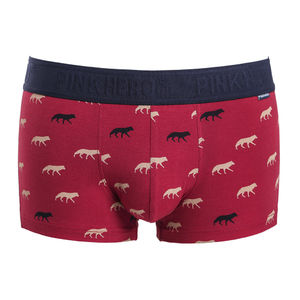 Фото - Удобные мужские боксеры Pink Hero красные с волками - Men box