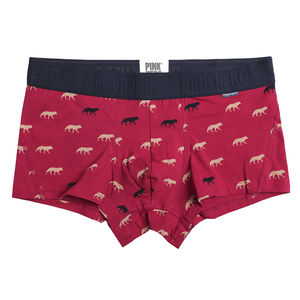 Фото - Удобные мужские боксеры Pink Hero красные с волками - Men box